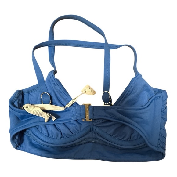 Seafolly Blue Halter Bikini WITH UNDER WIRE Top Blue Size 6DD - Picture 2 of 3